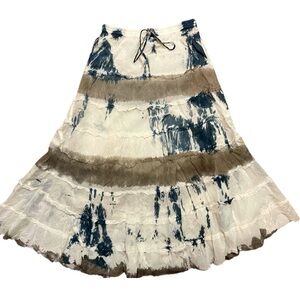 Tie-Dye Gauze Midi Maxi Prairie Skirt